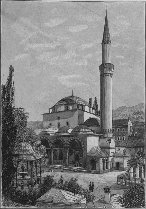 Begova Dzamija in Sarajevo, von Rudolf Bernt, unter CC BY 4.0 | Türk mimarisi, Mimari çizim ...