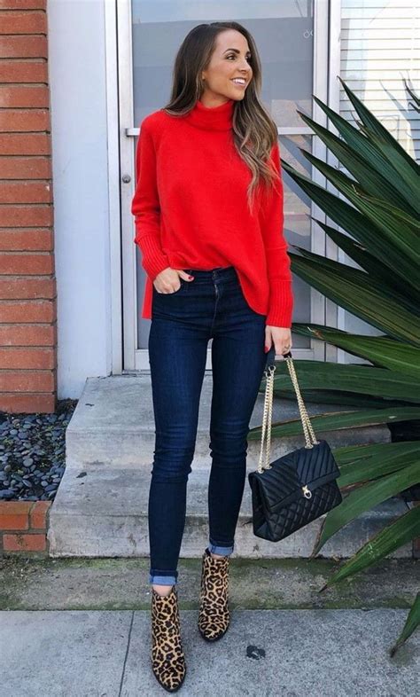 Outfits with red sweater | Women Business Casual Fashion | Casual wear, Fashion accessory, Polo neck