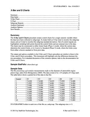 Fillable Online X-Bar Chart Fax Email Print - pdfFiller