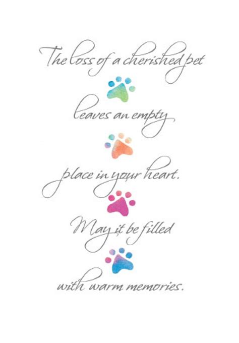 Loss of Cherished Pet Sympathy Card | Sympathy cards, Pet sympathy, Pet sympathy cards