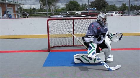 ReasonY ball hockey goalie pads in sliding action - YouTube