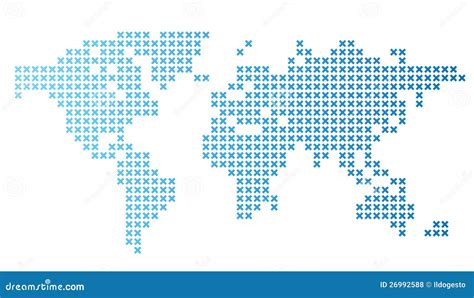 Dotted world map stock vector. Illustration of tile, design - 26992588