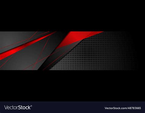 Red and black abstract corporate banner design Vector Image