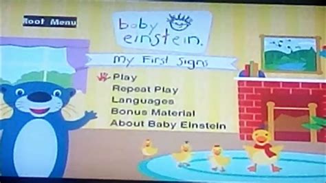 Baby Einstein my first signs dvd menu - YouTube