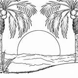 Disegni Da Colorare Natura Paesaggio Foresta Montagne Mare isola sketch template