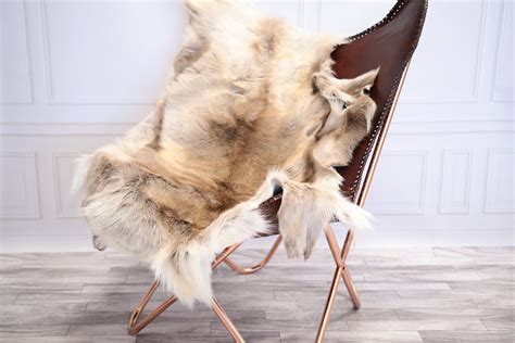 Reindeer Hide | Reindeer Rug | Reindeer Skin | Throw L Large - Scandinavian Style #20RE19