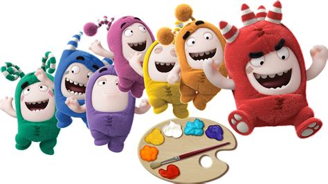 Learn Colors with Oddbods Fuse Slick Bubbles Zee Pogo Newt Jeff Chase Colors - YouTube