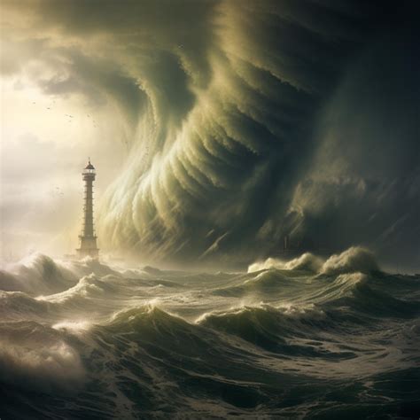 Premium Photo | Sea tornado formation center picture Generative AI