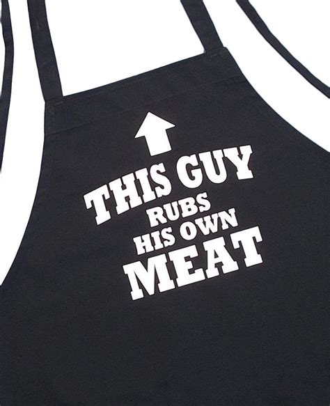 BBQ Apron This Guy Rubs His Own Meat Funny Aprons For Men, Black, Extra ...