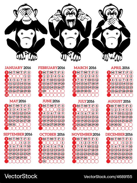 Year of the monkey chinese zodiac Royalty Free Vector Image