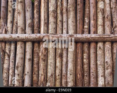 Medieval palisade stakewall fence wall made from wooden stakes or tree ...