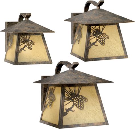 Black Forest Decor Pinecone Outdoor Lighting Collection - Rustic Outdoor Lighting - Deep ...