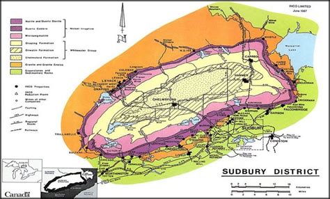 Geological setting of the Sudbury Basin. Mineralization predominantly ...