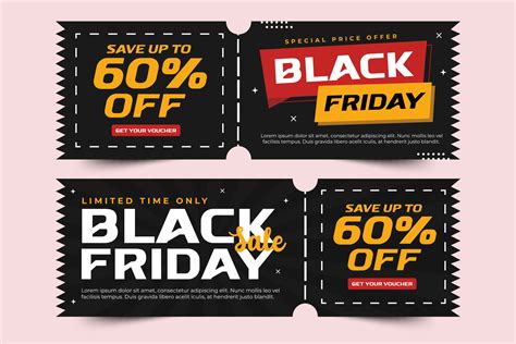 Black Friday Voucher or Coupon Design Template 13116110 Vector Art at ...