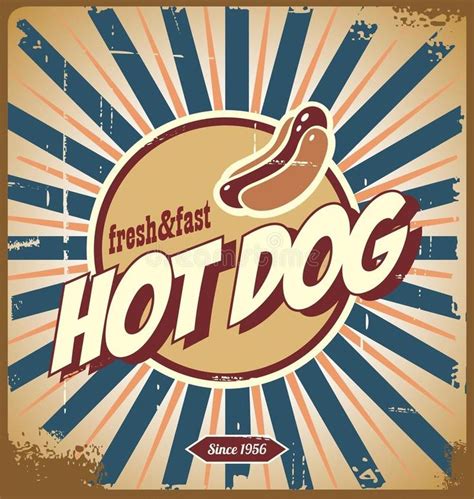 Hot dog vintage sign stock vector. Illustration of poster - 27461719 | Varmkorv, Vintage ...