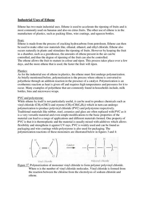 Industrial uses of ethene