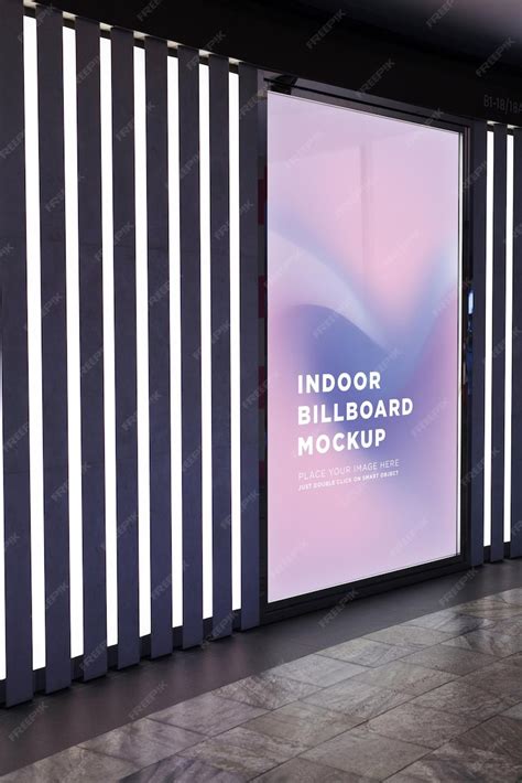 Premium PSD | Indoor billboard mockup