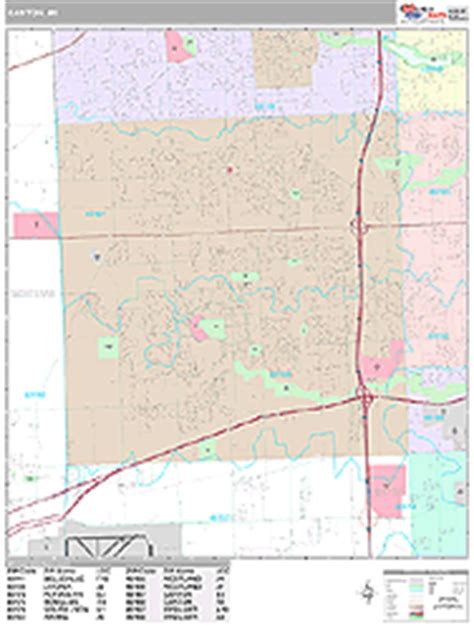 Canton Michigan Zip Code Wall Map (Premium Style) by MarketMAPS