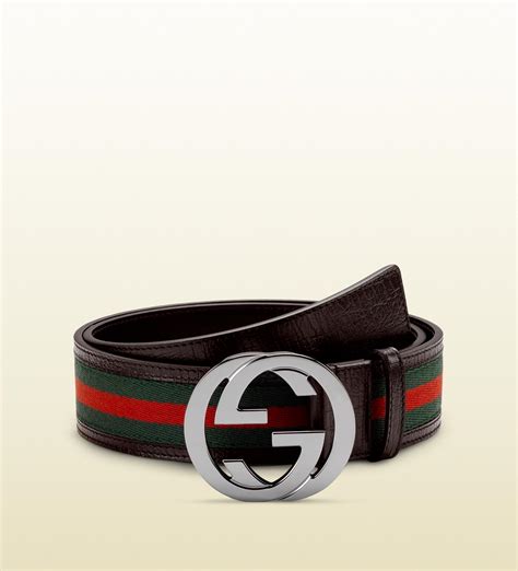 Gucci Signature Web Belt With Interlocking G Buckle in Green for Men - Lyst