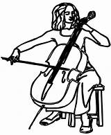 Violonchelo Cello Violoncelo Tocando Colorare Contrabasso Coloriage  sketch template