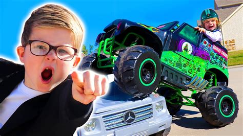 MONSTER Truck Kids Power Wheels - Braxton and Ryder Show - YouTube