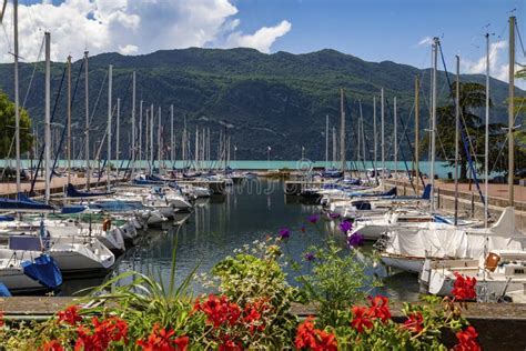 Boulevard Du Lac at the Grand Port in the Town of Aix Les Bains Stock Image - Image of european ...