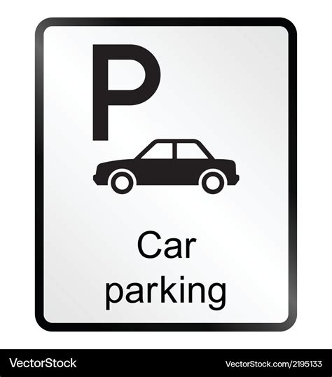 Car parking information sign Royalty Free Vector Image