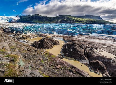 Wonderful glacier and mountains in Iceland in summer Stock Photo - Alamy