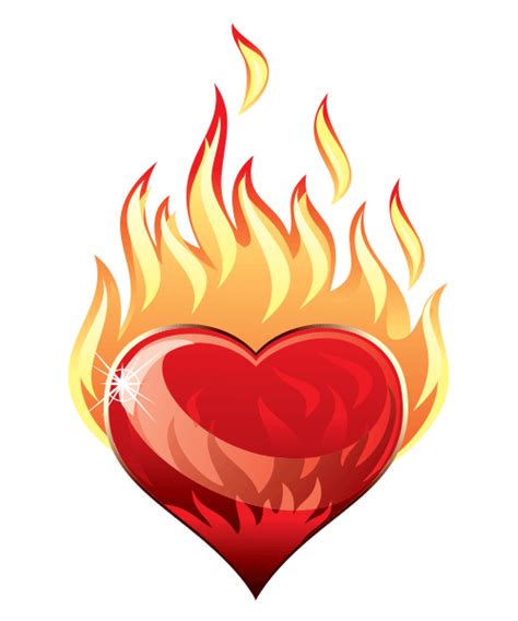 Heart with flames heart a blaze facebook symbols and chat emoticons ...