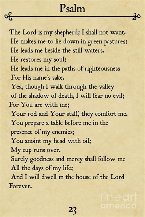 Psalm 23-bible Verse Wall Art Collection Painting by Mark Lawrence