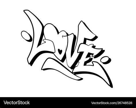 Love word drawn hand in graffiti style Royalty Free Vector