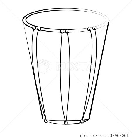 Isolated bass drum outline. Musical instrument - Stock Illustration [38968061] - PIXTA