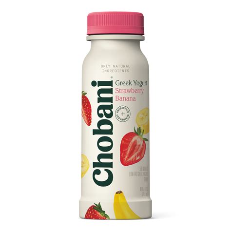 Chobani Greek Yogurt Drink with Probiotics, Strawberry Banana 7 oz - Walmart.com - Walmart.com