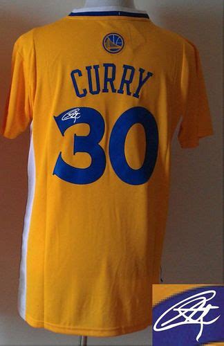 Revolution 30 Autographed Warriors #30 Stephen Curry Gold Stitched NBA Jersey [NBA_Golden_State ...