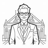 Architect Coloring Sheet  Page sketch template