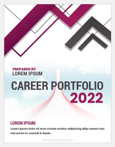 Career Portfolio Cover Page Templates (Word) | MS Word Cover Page Templates