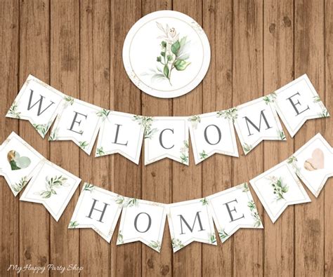 Welcome Home Banner PRINTABLE Greenery Homecoming Banner - Etsy
