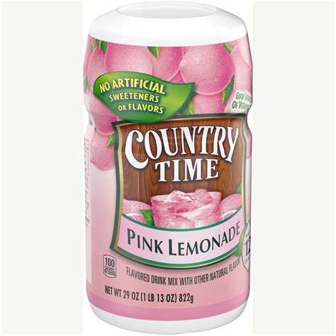 Country Time Pink Lemonade Drink Mix, Caffeine Free, 29 oz Jar ...