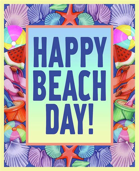 Happy Beach Day Digital Art by Kimura Designs - Pixels