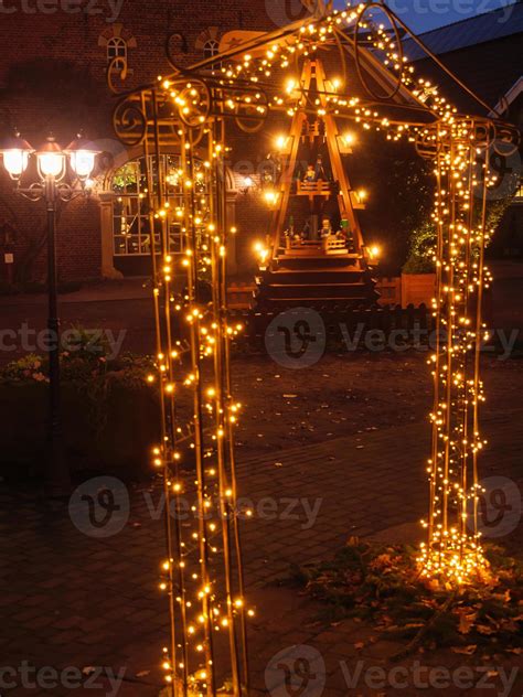 christmas market in a german village 16281299 Stock Photo at Vecteezy