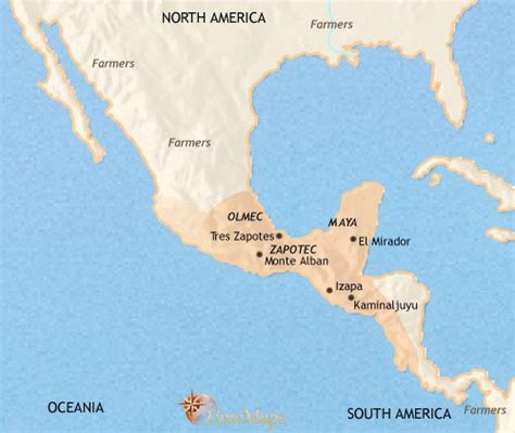 Map of Mexico and Central America, 1000 BCE: The Olmecs | TimeMaps