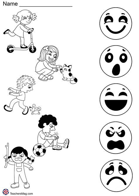 Free Printable Matching Emotions Worksheets