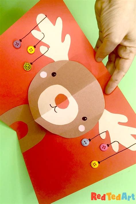 How to design a pop up Reindeer Card for Christmas - Red Ted Art - Kids Crafts