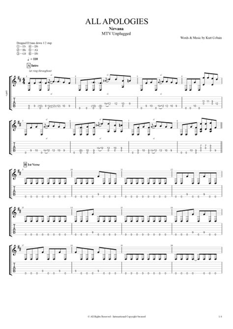 All Apologies by Nirvana - Full Score Guitar Pro Tab | mySongBook.com