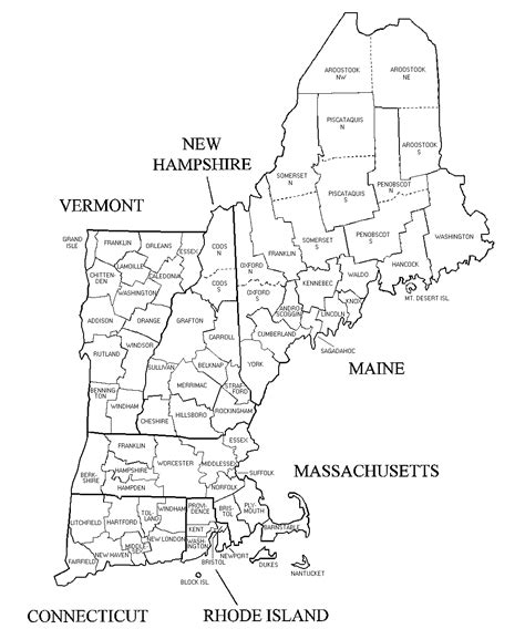 Map of New England Counties – New England QSO Party