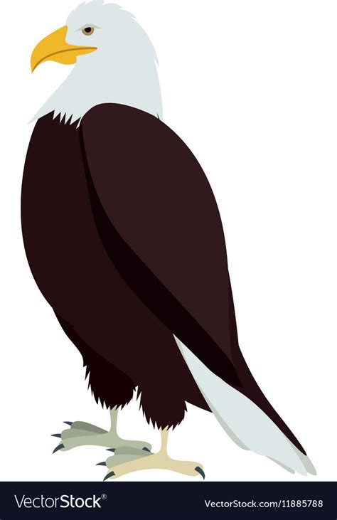 Silhouette eagle in standing position Royalty Free Vector