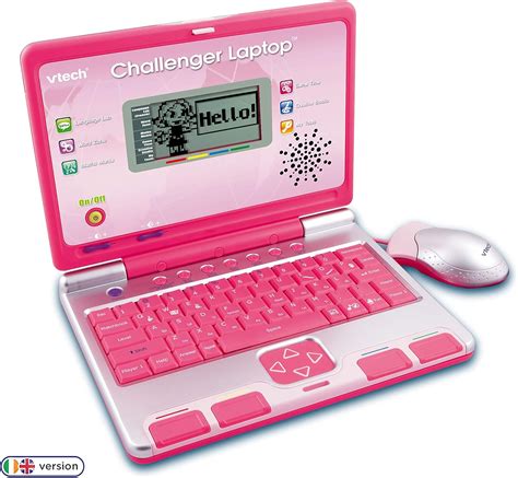 VTech Challenger Laptop, Pink, Kids Laptop with Vocabulary, Maths & French Learning Games, 2 ...