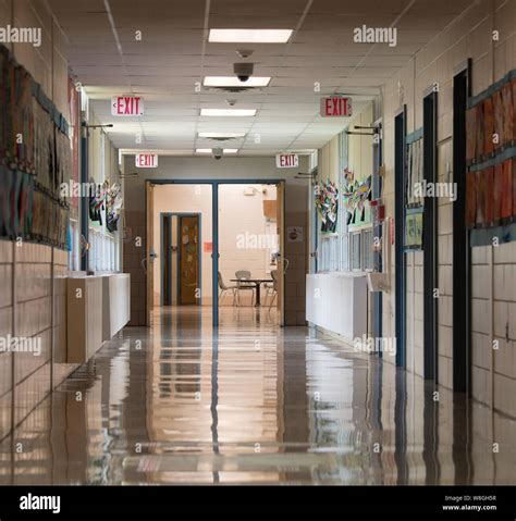 Photo of a hallway in a Virginia elementary school on May 1, 2017 Stock ...