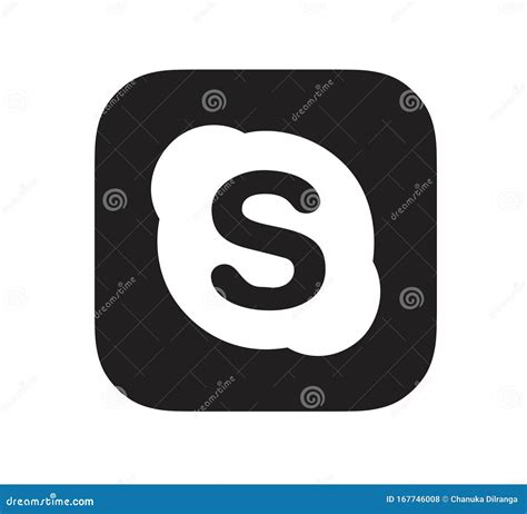 Black new skype icon. editorial stock photo. Illustration of icon - 167746008