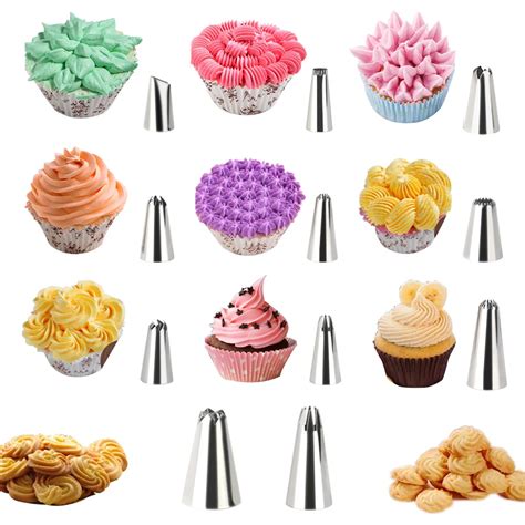 22pcs Russian Piping Tips Stainless Steel Nozzles Baking Cake Pastry ...